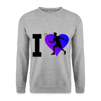 Women's Men's Squash Badminton Badmintons - Unisex Sweatshirt - salt & pepper - Front - Alina (178cm) & Michal (187cm)