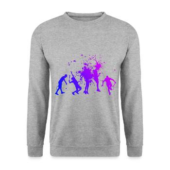 Joueur de tennis Tennis Femmes Tennis Hommes Jouer au tennis - Sweat-shirt Unisexe - gris chiné - Devant - Alina (178cm) & Michal (187cm)