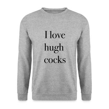 ich liebe große Penisse schwänze penis Geschenk - Unisex Pullover - Weißgrau meliert - Vorne - Alina (178cm) & Michal (187cm)