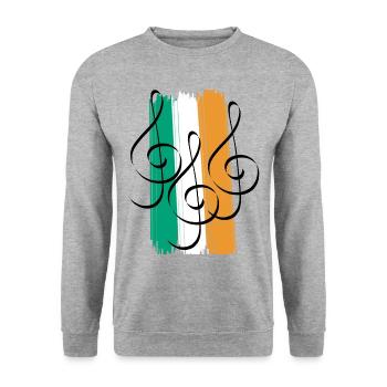 Clef Irish music Ireland gift - Unisex Sweatshirt - salt & pepper - Front - Alina (178cm) & Michal (187cm)