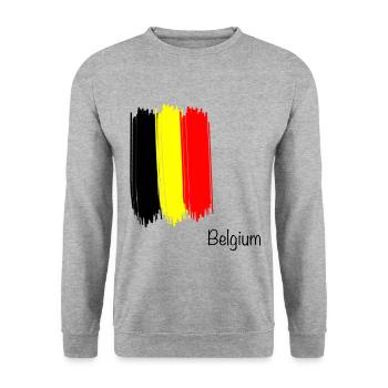 cool drapeau belge belgique belgique cadeau - Sweat-shirt Unisexe - gris chiné - Devant - Alina (178cm) & Michal (187cm)