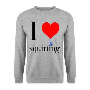 Jouir drôle de sort sexe femme - Sweat-shirt Unisexe - gris chiné - Devant - Alina (178cm) & Michal (187cm)