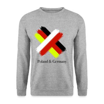 Cadeau drapeau Allemagne Pologne - Sweat-shirt Unisexe - gris chiné - Devant - Alina (178cm) & Michal (187cm)
