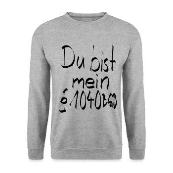 Du bist mein Schatz jura - Unisex Pullover - Weißgrau meliert - Vorne - Alina (178cm) & Michal (187cm)