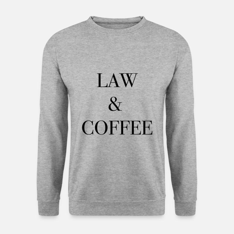 Kaffee und Law - Unisex Pullover - Weißgrau meliert