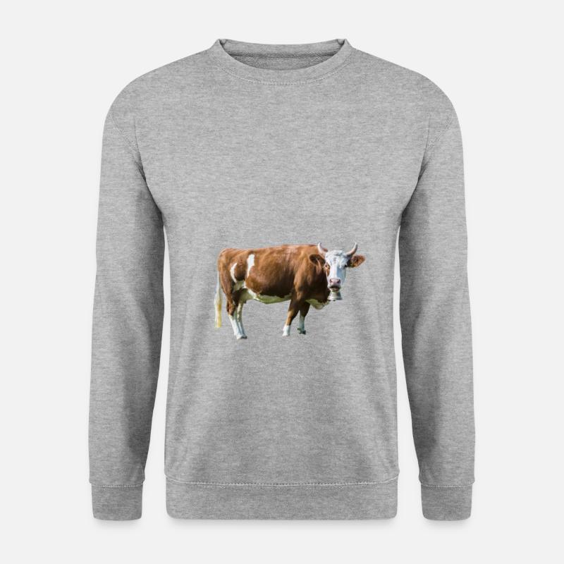 Kuh Geschenk Kinder - Unisex Pullover - Weißgrau meliert