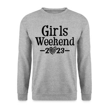 Girls Weekend 2023 Cute Girls Party Trip Vacances - Sweat-shirt Unisexe - gris chiné - Devant - Alina (178cm) & Michal (187cm)