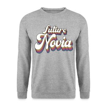 Future Novia Girlfriend Engagement Wedding Gift - Unisex Sweatshirt - salt & pepper - Front - Alina (178cm) & Michal (187cm)