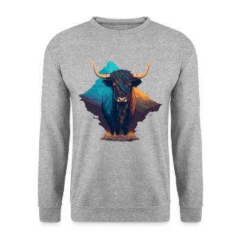 Yak coloré - Sweat-shirt Unisexe - gris chiné - Devant - Alina (178cm) & Michal (187cm)