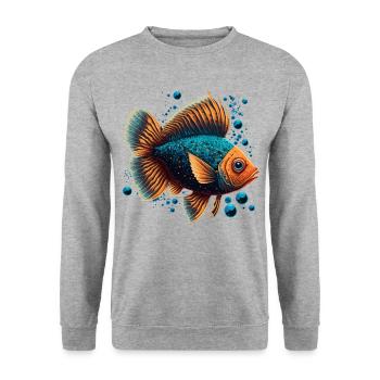 Deep-Sea Fish - Unisex Sweatshirt - salt & pepper - Front - Alina (178cm) & Michal (187cm)