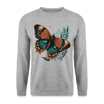 Butterfly Dreams - Unisex Sweatshirt - salt & pepper - Front - Alina (178cm) & Michal (187cm)