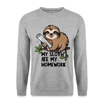 Ma paresse a mangé mes devoirs - Sweat-shirt Unisexe - gris chiné - Devant - Alina (178cm) & Michal (187cm)