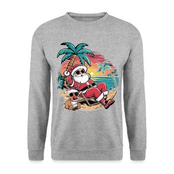 Noël en juillet - Sweat-shirt Unisexe - gris chiné - Devant - Alina (178cm) & Michal (187cm)