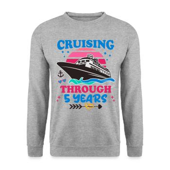 Cruising Through 5 Years Wedding Anniversary - Unisex Sweatshirt - salt & pepper - Front - Alina (178cm) & Michal (187cm)