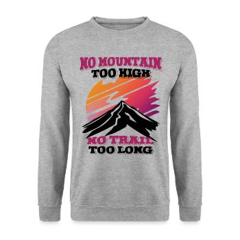No mountain too high, no trail too long - Unisex Sweatshirt - salt & pepper - Front - Alina (178cm) & Michal (187cm)