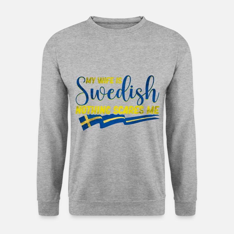 Schweden Ehemann - Unisex Pullover - Weißgrau meliert