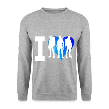 Escalade Bloc Escalade Hommes - Sweat-shirt Unisexe - gris chiné - Devant - Alina (178cm) & Michal (187cm)