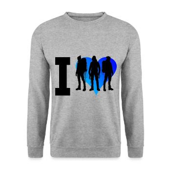 Escalade de bloc Femmes Escalade Bloc - Sweat-shirt Unisexe - gris chiné - Devant - Alina (178cm) & Michal (187cm)