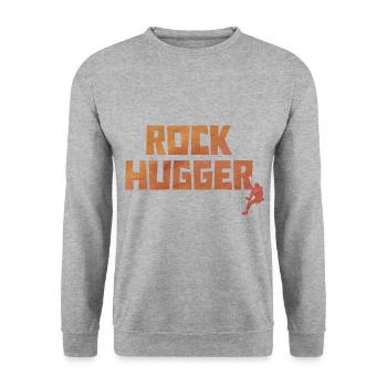 Rock Hugger Climbing Bouldering Rock Climber Mount - Unisex Pullover - Weißgrau meliert - Vorne - Alina (178cm) & Michal (187cm)