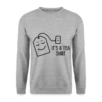 It's A Tea Shirt Tea Drinking Tea Lover Brewing Cu - Unisex Pullover - Weißgrau meliert - Vorne - Alina (178cm) & Michal (187cm)