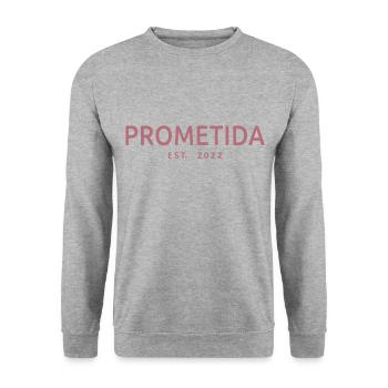 Prometida Est. 2022 Fiancée Engagement Bride To Be - Unisex Sweatshirt - salt & pepper - Front - Alina (178cm) & Michal (187cm)