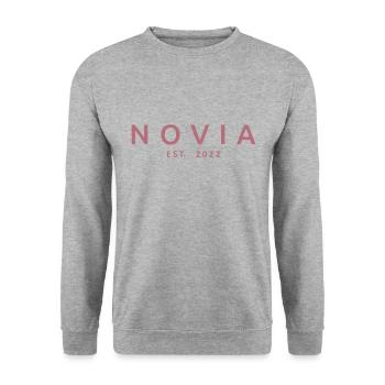 2022 Verlobung Brautdusche Hochzeit - Unisex Pullover - Weißgrau meliert - Vorne - Alina (178cm) & Michal (187cm)