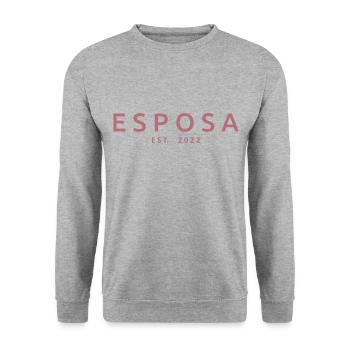 Esposa Est. 2022 Engagement Bridal Shower Wedding - Unisex Sweatshirt - salt & pepper - Front - Alina (178cm) & Michal (187cm)