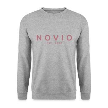 2022 Hochzeit des Verlobungsgeschenks des Bräutigams - Unisex Pullover - Weißgrau meliert - Vorne - Alina (178cm) & Michal (187cm)