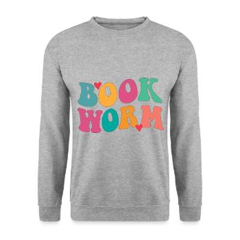Book worm - Unisex Sweatshirt - salt & pepper - Front - Alina (178cm) & Michal (187cm)