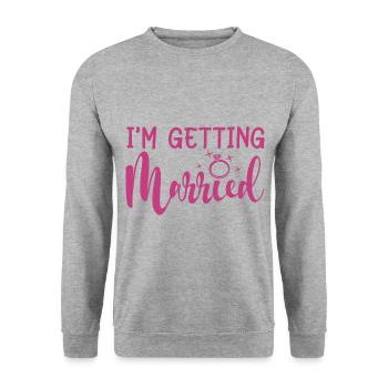 I'm Getting Married Engagement Party Matching Gift - Unisex Sweatshirt - salt & pepper - Front - Alina (178cm) & Michal (187cm)