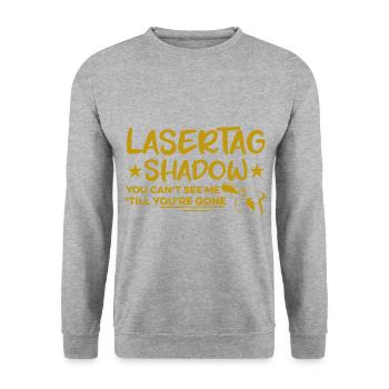 Lasertag Shadow You Can't See My Till You're Gone - Unisex Pullover - Weißgrau meliert - Vorne - Alina (178cm) & Michal (187cm)