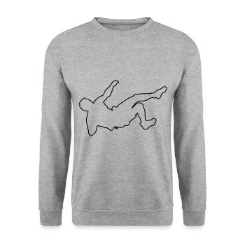 Damen Bouldering Kletterer Climber Herren - Unisex Pullover - Weißgrau meliert - Vorne - Alina (178cm) & Michal (187cm)