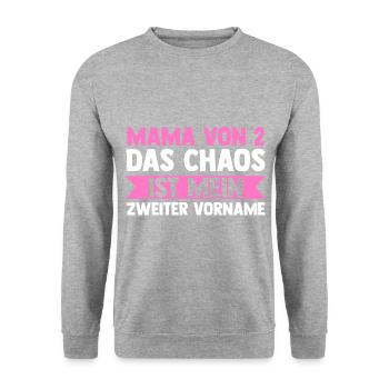 Mom of 2 children - Unisex Sweatshirt - salt & pepper - Front - Alina (178cm) & Michal (187cm)