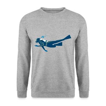 Diving Diving Snorkeling Vacation Sea Swim - Unisex Sweatshirt - salt & pepper - Front - Alina (178cm) & Michal (187cm)