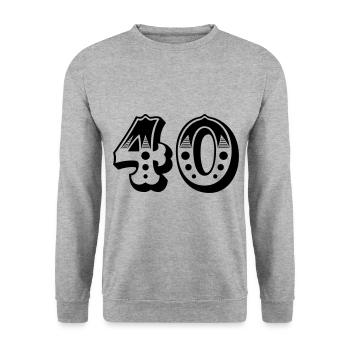 40 - Nombre - Numéro - Sweat-shirt Unisexe - gris chiné - Devant - Alina (178cm) & Michal (187cm)