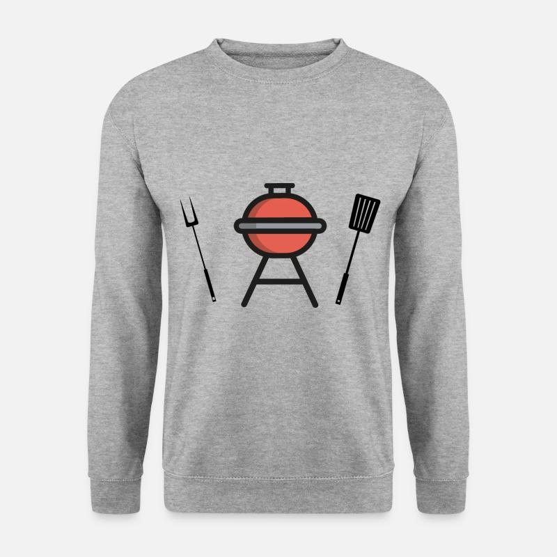 Grill Icon Grillsaison - Unisex Pullover - Weißgrau meliert