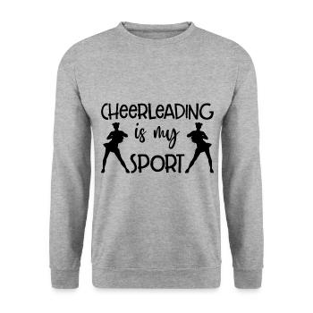 Cheerleading Is My Sport Cheerleader Gymnast Cheer - Unisex Pullover - Weißgrau meliert - Vorne - Alina (178cm) & Michal (187cm)