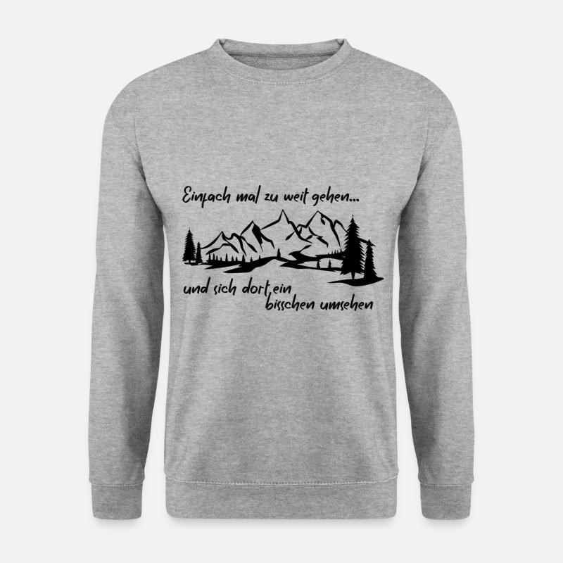 einfach mal zu weit gehen - Unisex Pullover - Weißgrau meliert