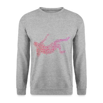 Kletterer Escalade de bloc Grimpeur de bloc Bouldern - Sweat-shirt Unisexe - gris chiné - Devant - Alina (178cm) & Michal (187cm)