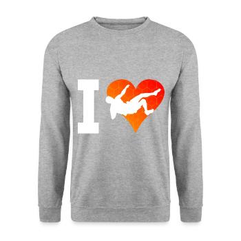 Kletterer Boulder Climber Klettern Escalade - Sweat-shirt Unisexe - gris chiné - Devant - Alina (178cm) & Michal (187cm)