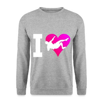 Grimpeur Escalade Femmes Escalade de bloc Escalade - Sweat-shirt Unisexe - gris chiné - Devant - Alina (178cm) & Michal (187cm)