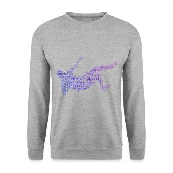 Bouldering Climbing Klettern Boulder Kletterer - Unisex Pullover - Weißgrau meliert - Vorne - Alina (178cm) & Michal (187cm)