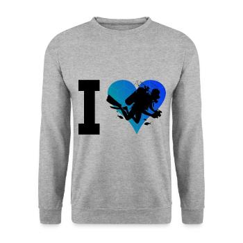 Diver Diver Diving Men Scuba Diver - Unisex Sweatshirt - salt & pepper - Front - Alina (178cm) & Michal (187cm)