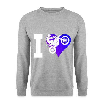 Dirt Bike Dirt Biker Dirt Bike Women Men - Unisex Sweatshirt - salt & pepper - Front - Alina (178cm) & Michal (187cm)