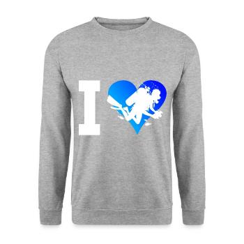 Plongeur Plongée sous-marine Plongée libre - Sweat-shirt Unisexe - gris chiné - Devant - Alina (178cm) & Michal (187cm)