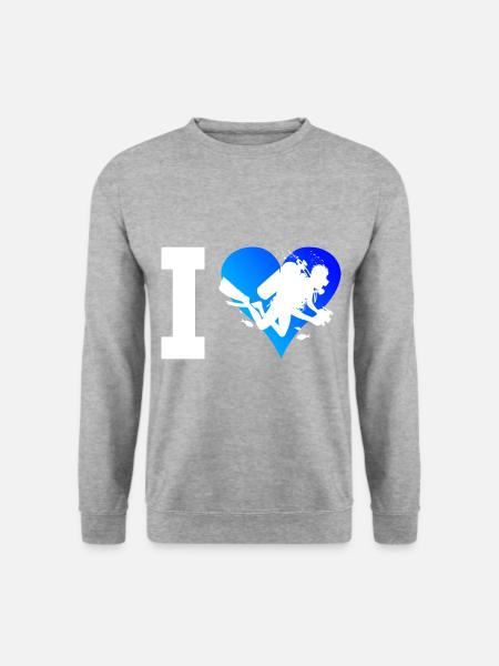 Taucher Tauchen Scuba Taucher Free Dive - Unisex Pullover - Weißgrau meliert