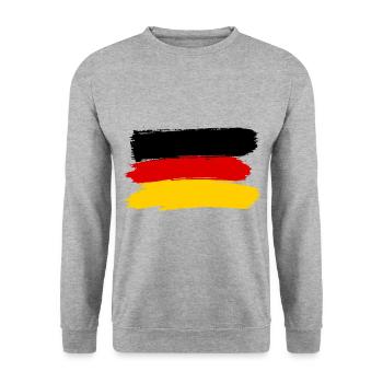 Drapeau allemand Jersey Marchandises Allemagne - Sweat-shirt Unisexe - gris chiné - Devant - Alina (178cm) & Michal (187cm)
