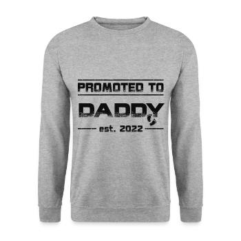 Zum ersten Mal zum Papa befördert 2022 New Dad Funny Fo - Unisex Pullover - Weißgrau meliert - Vorne - Alina (178cm) & Michal (187cm)
