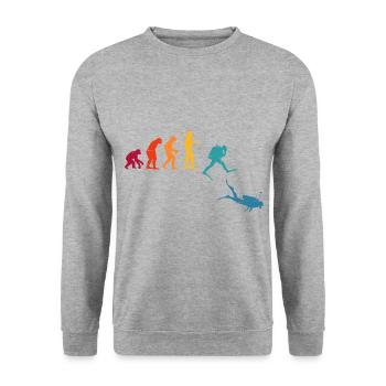 Evolution Graphic Diver Diving Scuba Diver Apnoe S - Unisex Pullover - Weißgrau meliert - Vorne - Alina (178cm) & Michal (187cm)