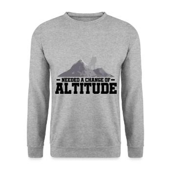 Needed A Change Of Altitude Hinking Mountaineering - Unisex Pullover - Weißgrau meliert - Vorne - Alina (178cm) & Michal (187cm)